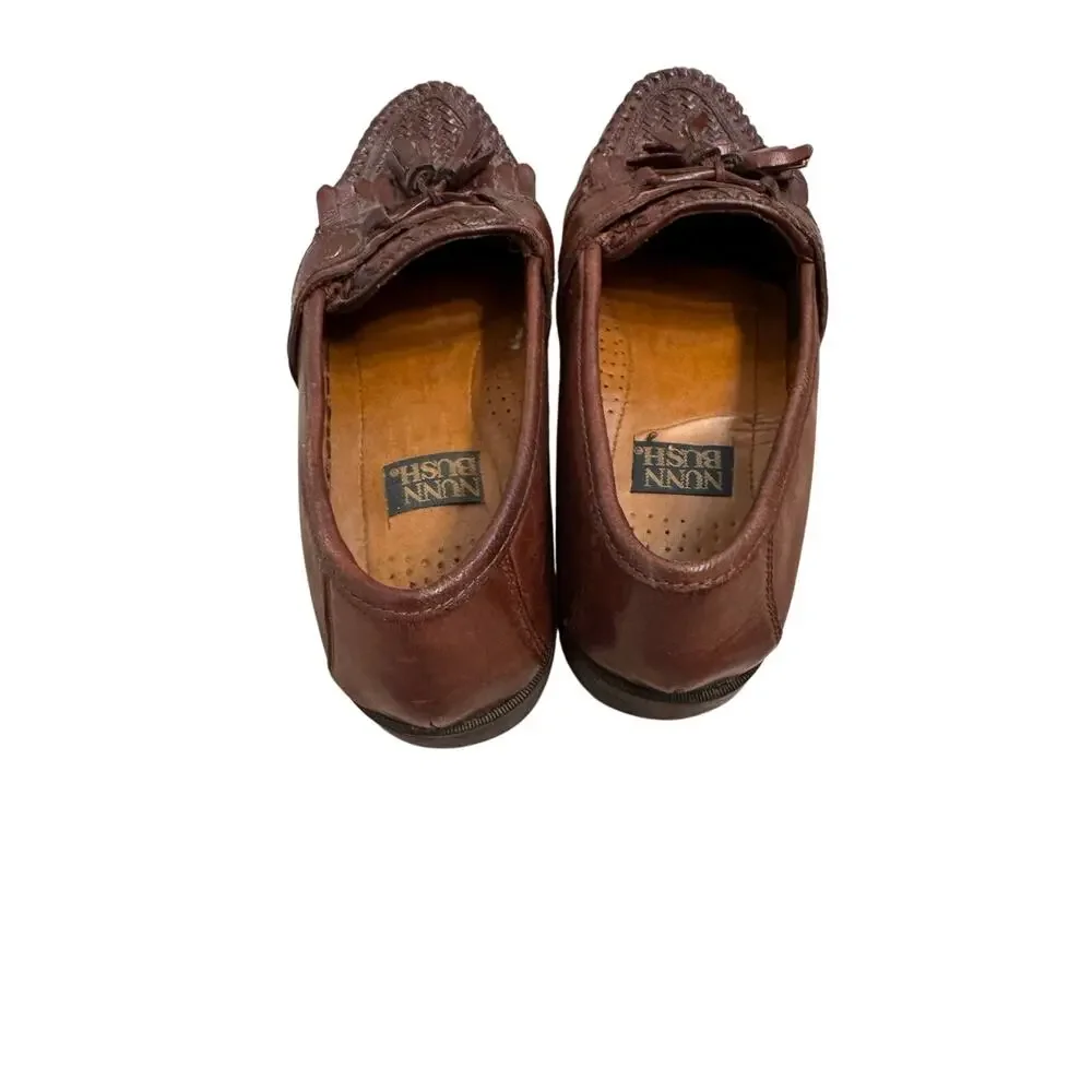 Vintage Nunn Bush Men's Genuine Leather Slip On Dress Shoes Brown Size 8N
